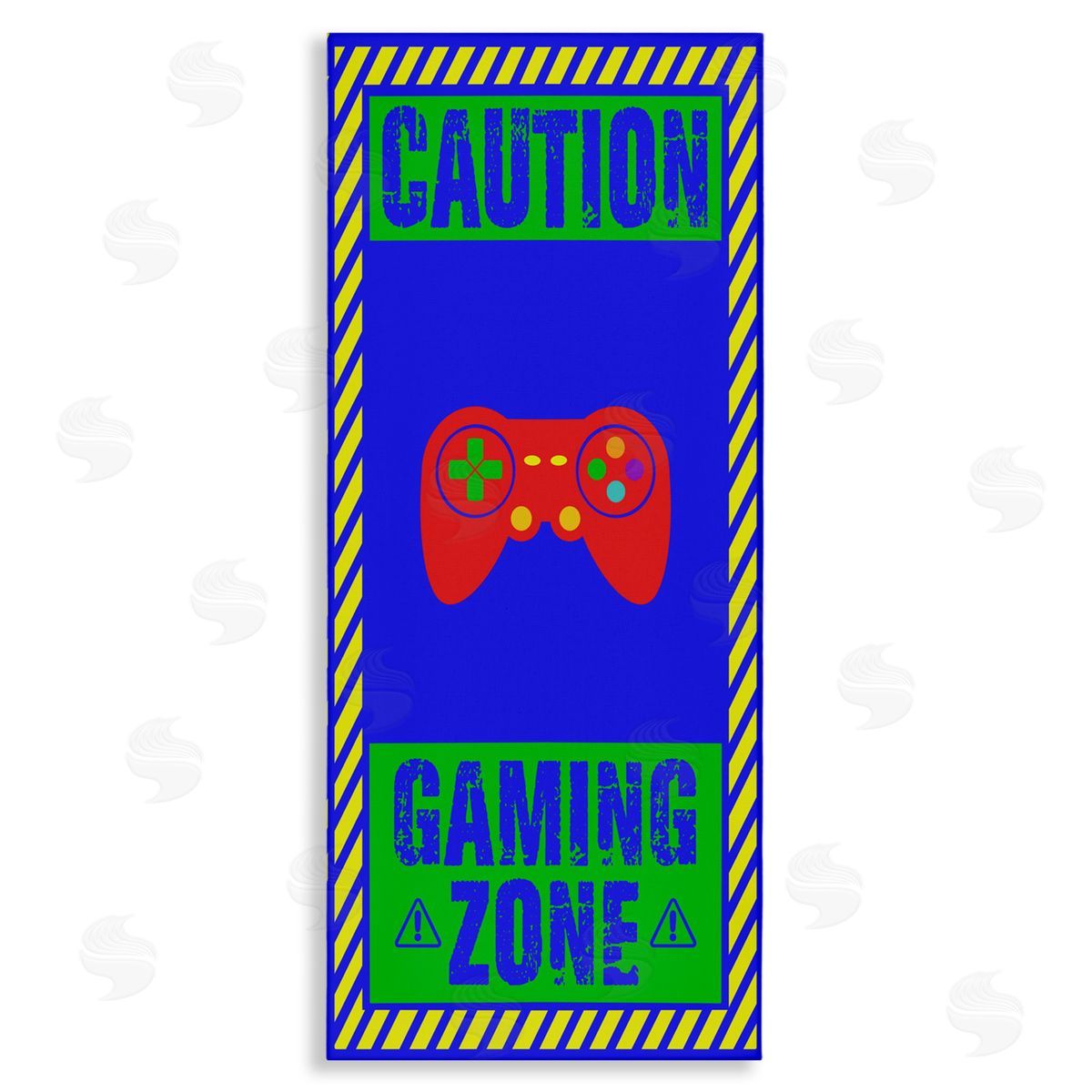 Marcus Prime Vibrant Caution Gaming Zone Canvas Wall Art Print