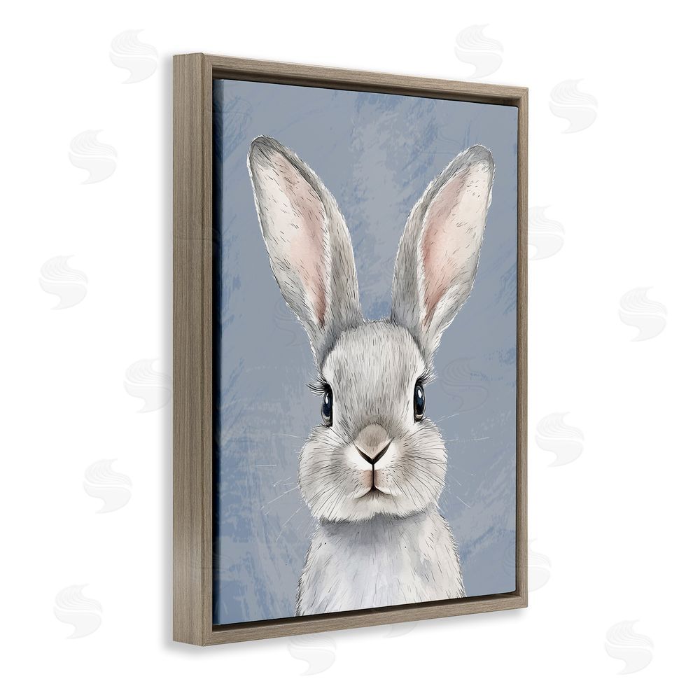 Christine Simpson Art Sweet Woodland Rabbit Brown Floating Frame Canvas Wall Art Print