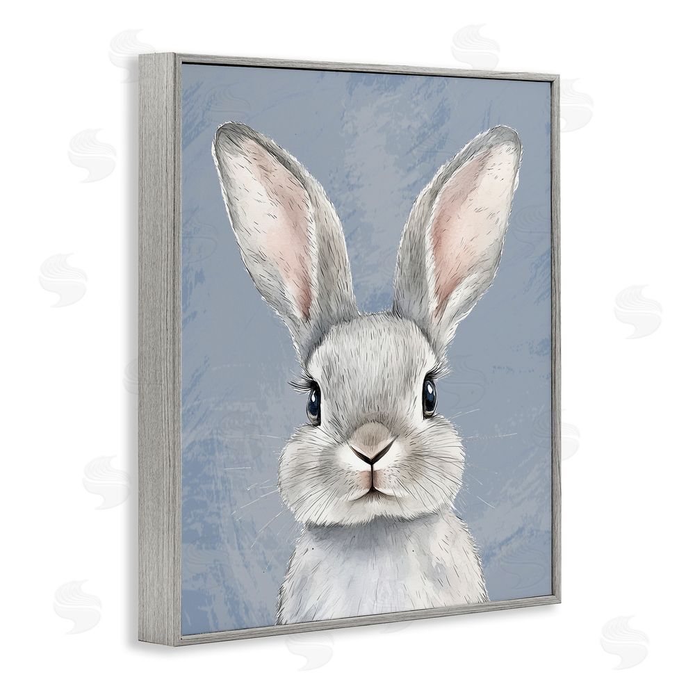 Christine Simpson Art Sweet Woodland Rabbit Gray Framed Giclee Wall Art Print