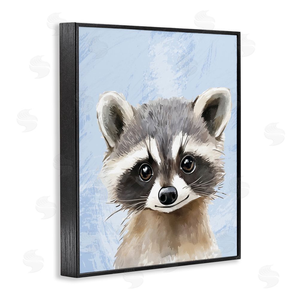 Christine Simpson Art Sweet Woodland Raccoon Black Framed Giclee Wall Art Print