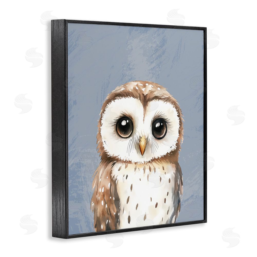 Christine Simpson Art Sweet Woodland Owl Black Framed Giclee Wall Art Print