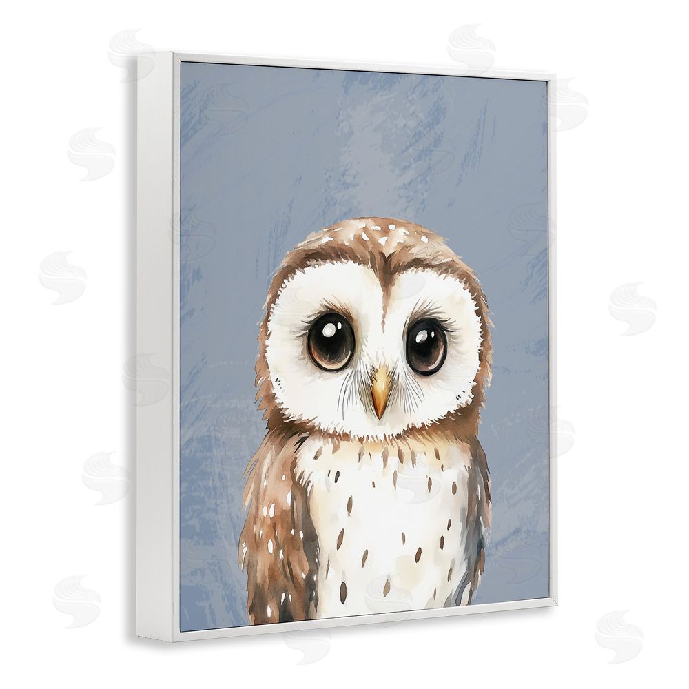 Christine Simpson Art Sweet Woodland Owl White Framed Giclee Wall Art Print