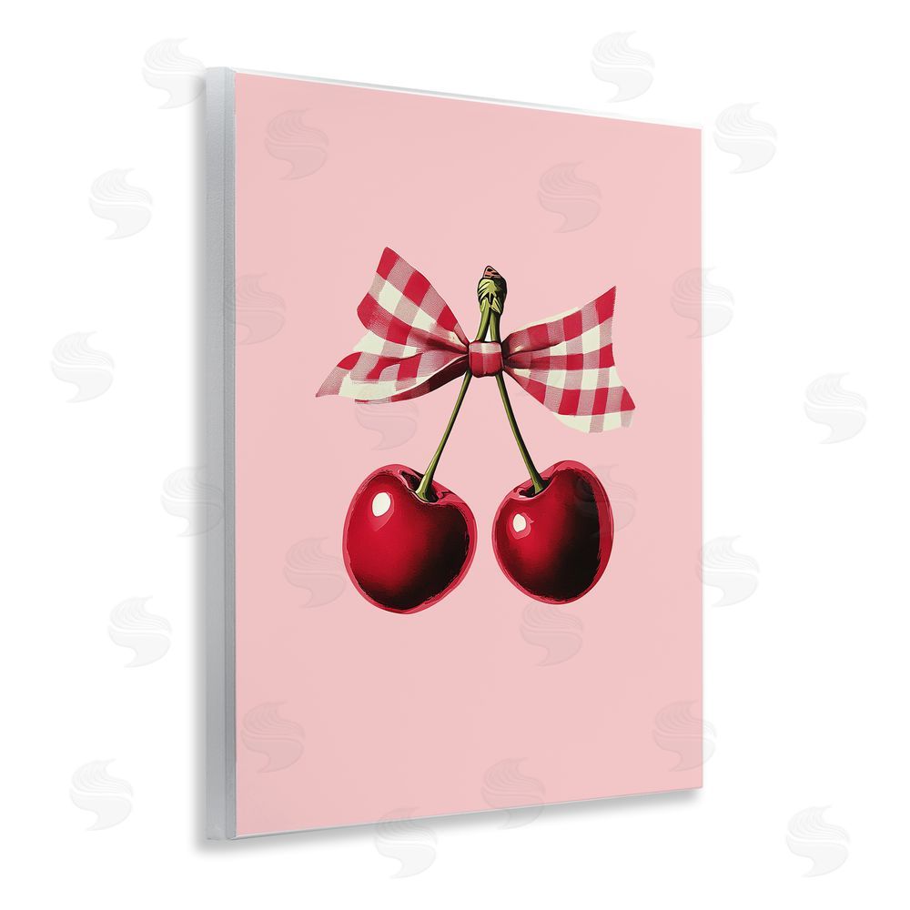 Christine Simpson Art Cherries with Gingham Bow Wall Plaque Art Print