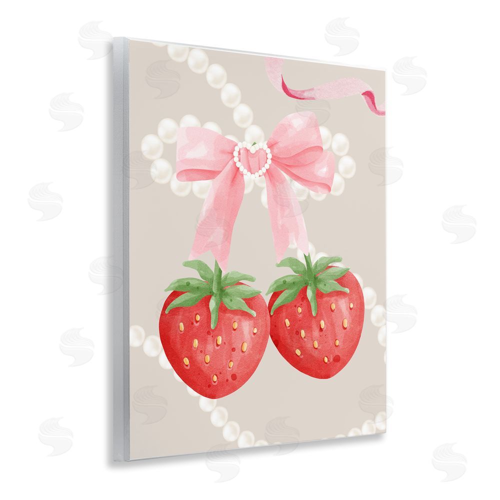 Jesse Keith Feminine Strawberry Pearls Wall Plaque Art Print