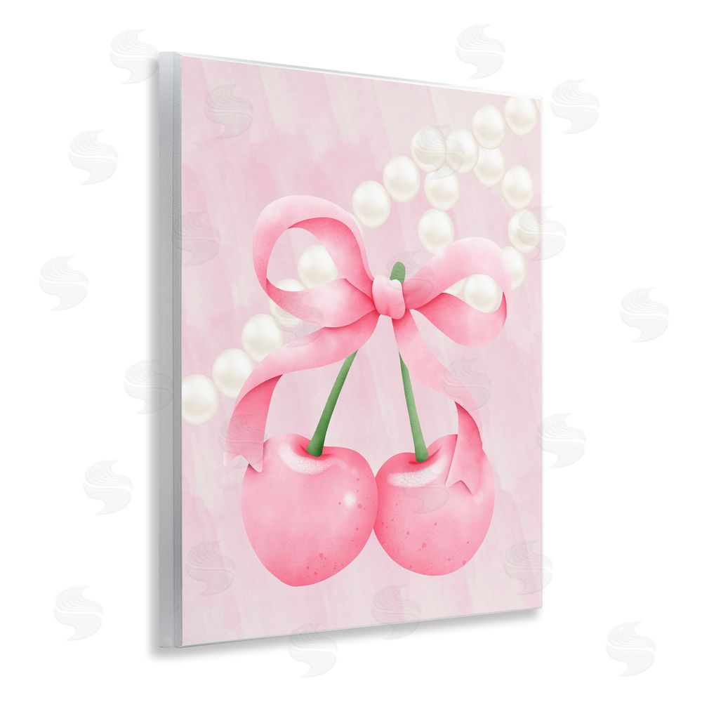 Jesse Keith Pastel Cherries with Pearls Wall Plaque Art Print