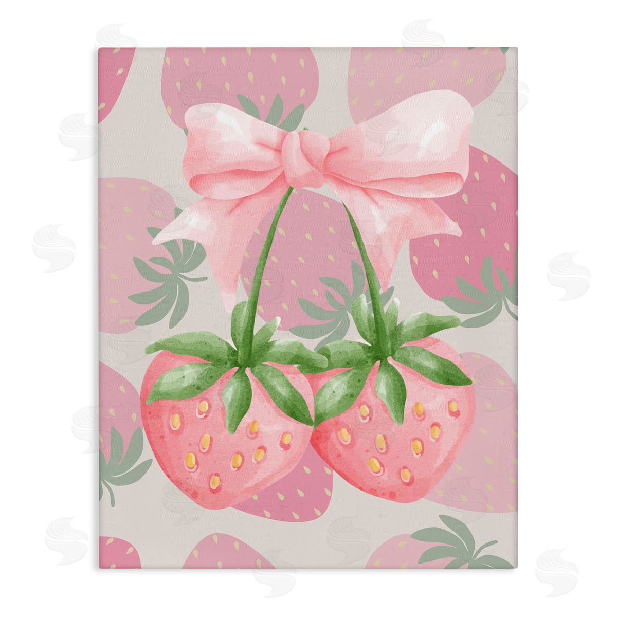 Jesse Keith Strawberry Shortcake Ribbon Canvas Wall Art Print