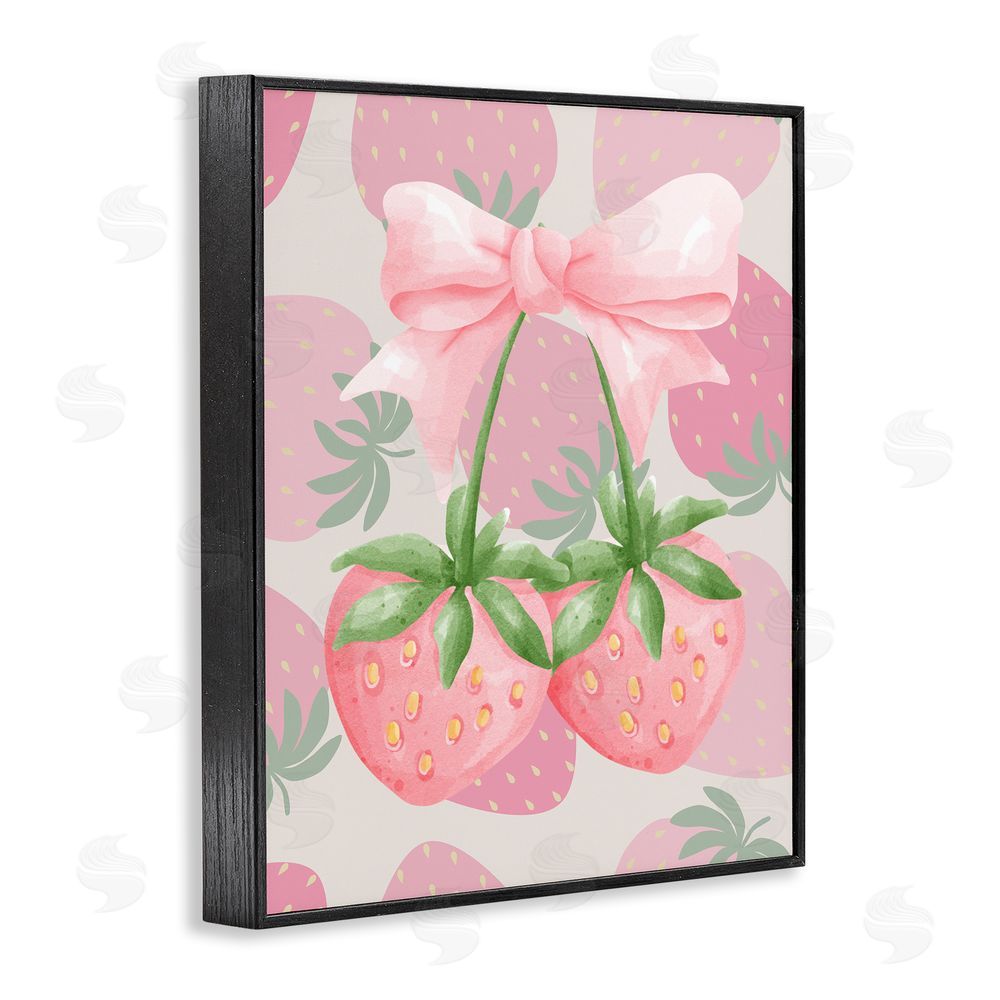 Jesse Keith Strawberry Shortcake Ribbon Black Framed Giclee Wall Art Print