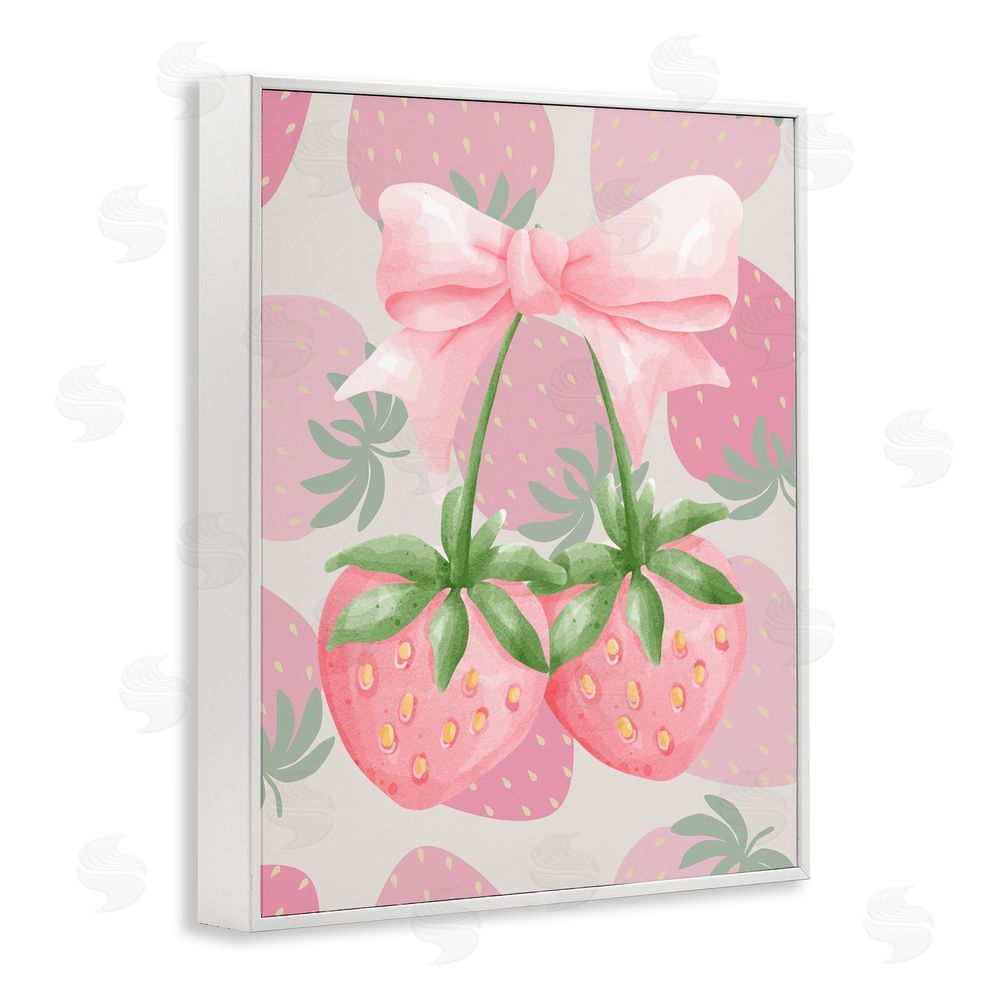Jesse Keith Strawberry Shortcake Ribbon White Framed Giclee Wall Art Print