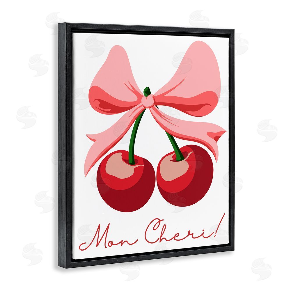 Marcus Prime Mon Cheri Bow Cherries Black Floating Frame Canvas Wall Art Print
