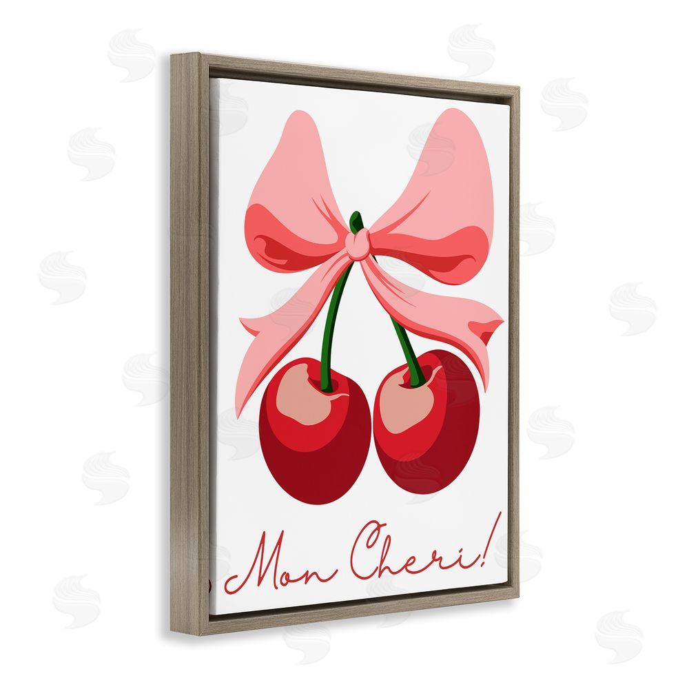 Marcus Prime Mon Cheri Bow Cherries Brown Floating Frame Canvas Wall Art Print