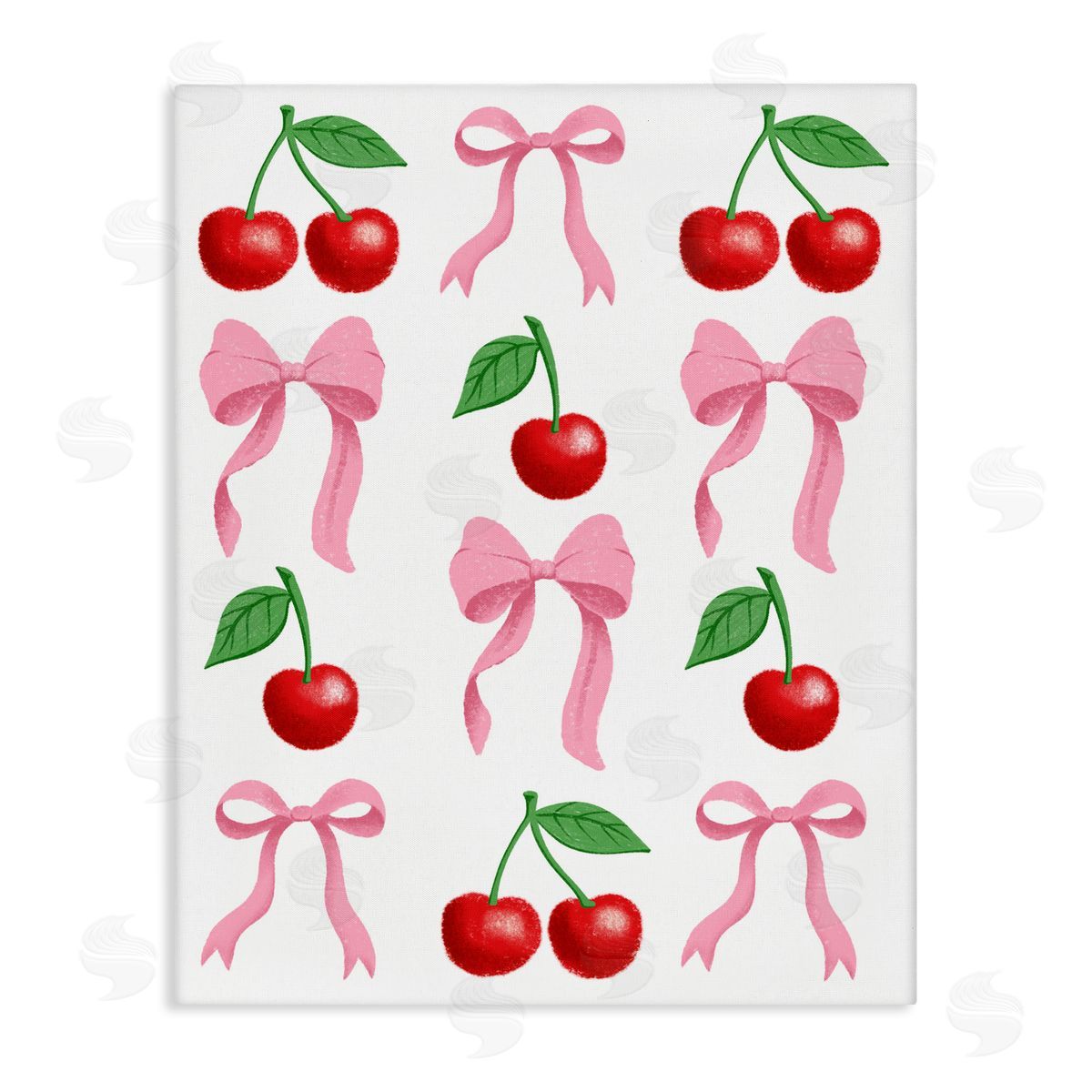Marcus Prime Cherries & Bows Assortment Canvas Wall Art Print