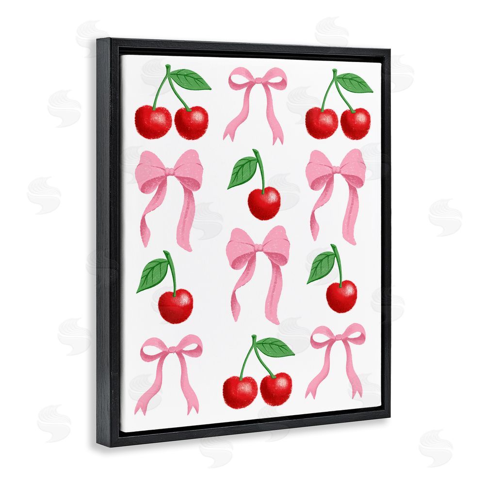 Marcus Prime Cherries & Bows Assortment Black Floating Frame Canvas Wall Art Print