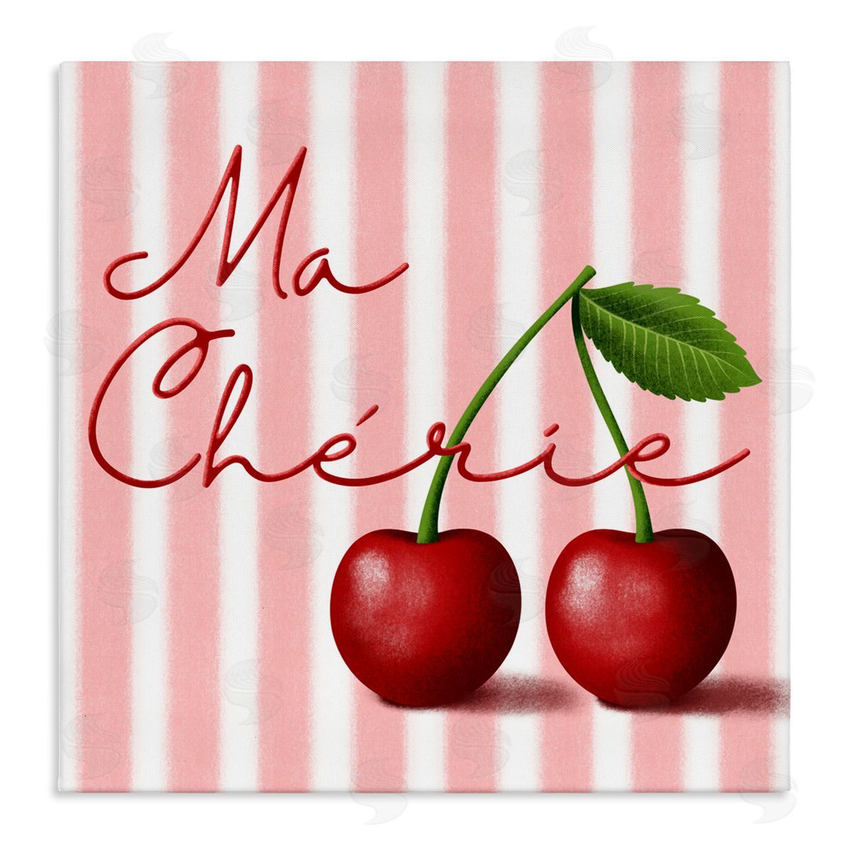 Marcus Prime Ma Cherie Stripes & Cherries Canvas Wall Art Print