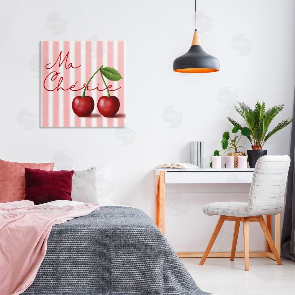 Marcus Prime Ma Cherie Stripes & Cherries Canvas Art on Wall