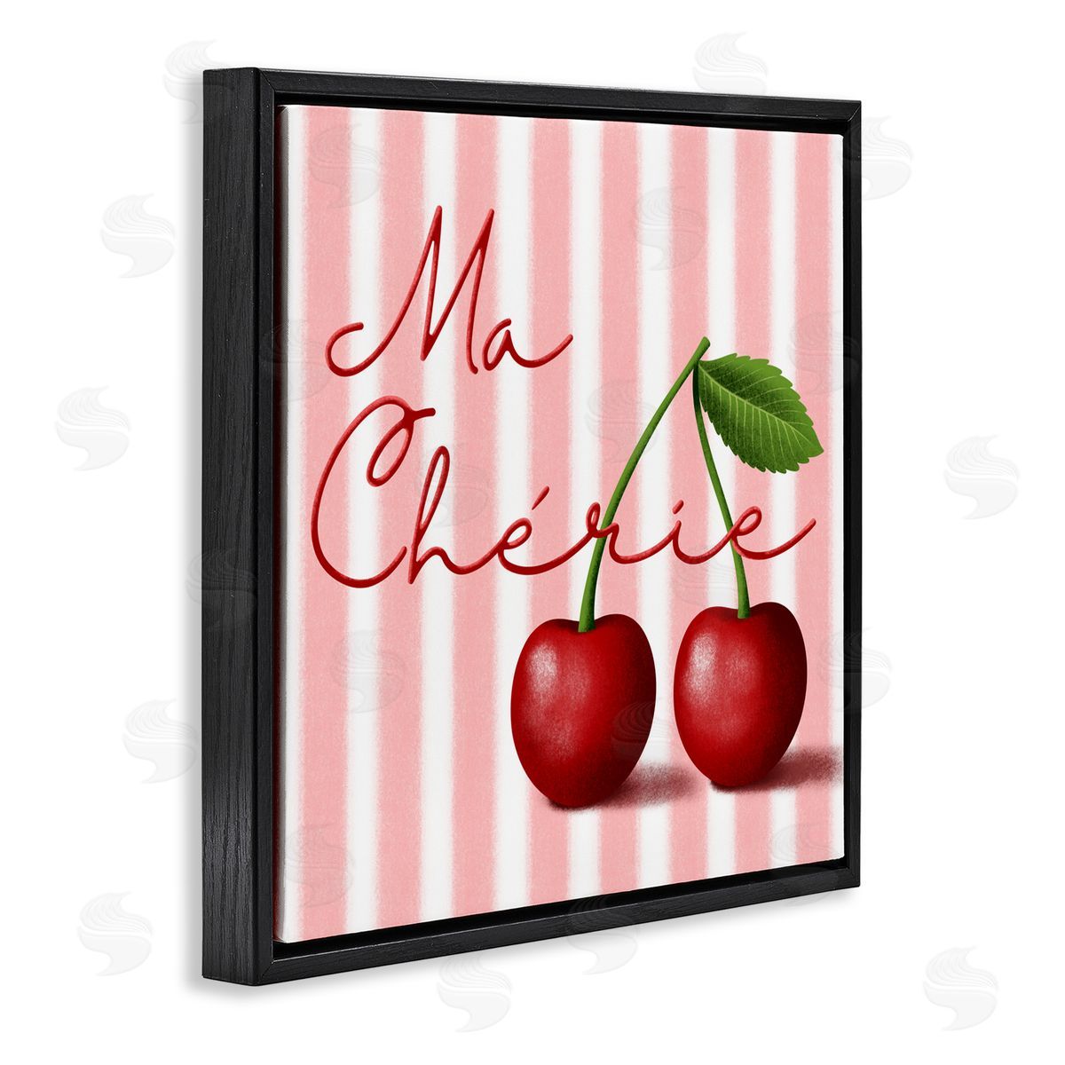 Marcus Prime Ma Cherie Stripes & Cherries Black Floating Frame Canvas Wall Art Print