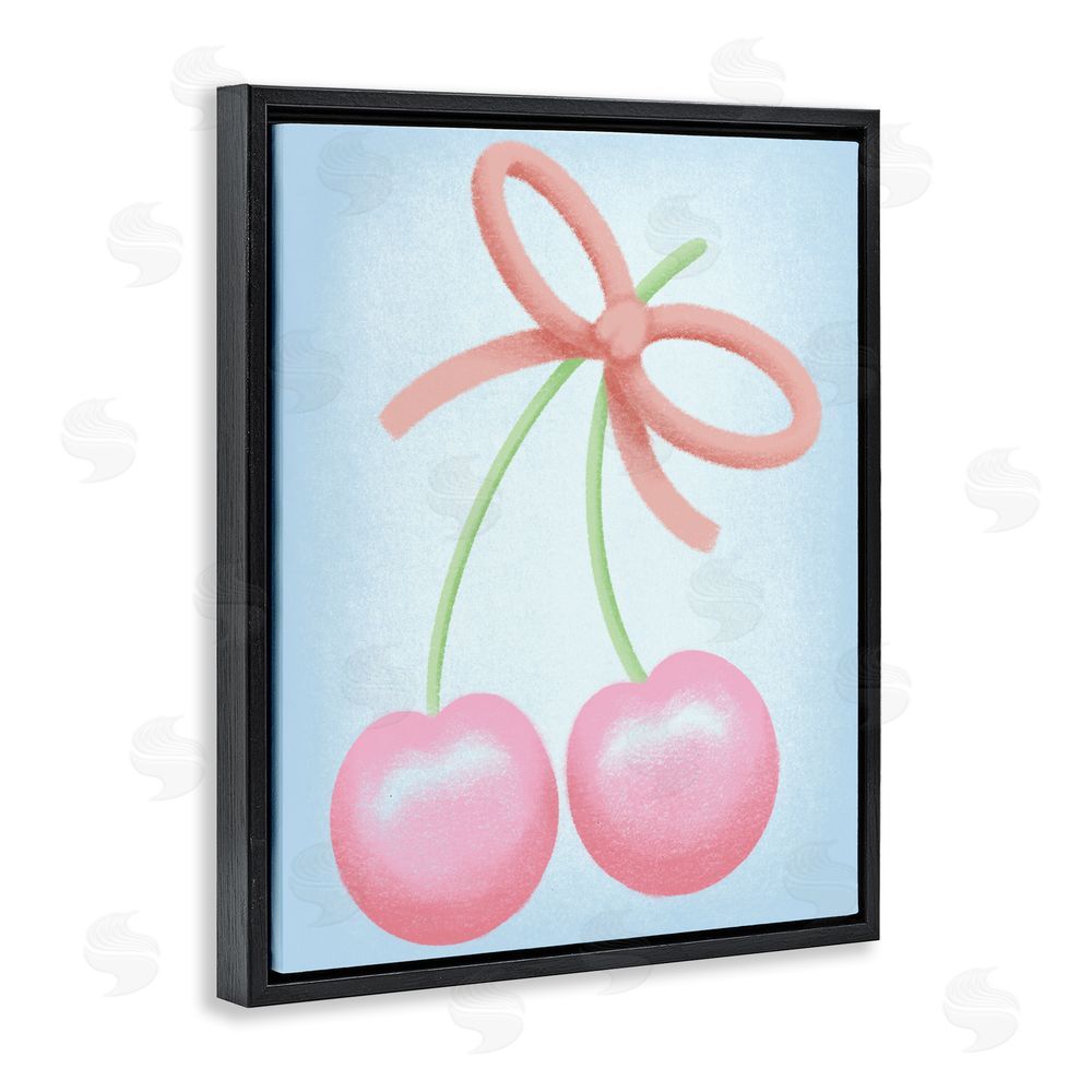 Marcus Prime Cherries And Round Bow Black Floating Frame Canvas Wall Art Print