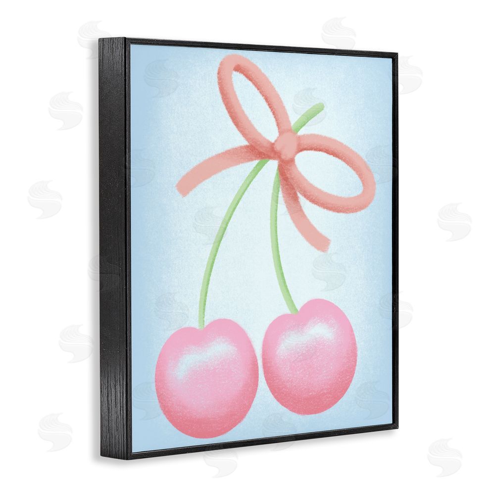 Marcus Prime Cherries And Round Bow Black Framed Giclee Wall Art Print