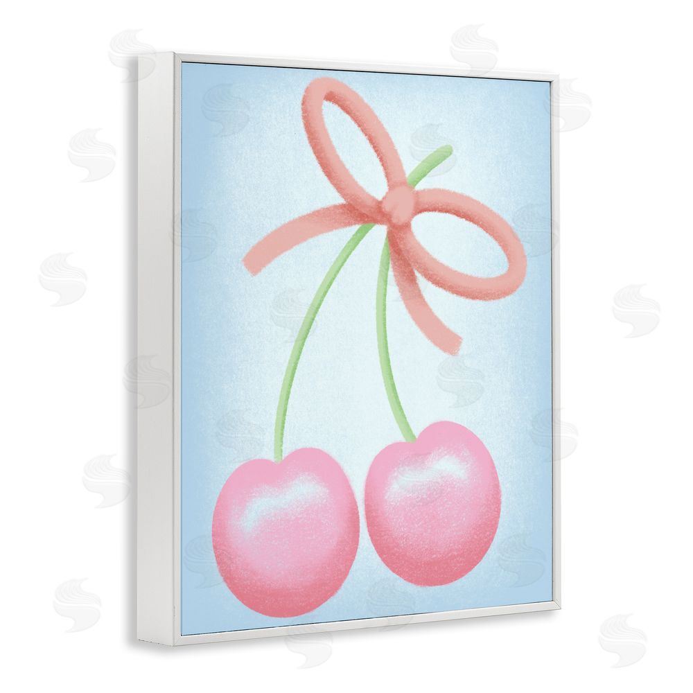 Marcus Prime Cherries And Round Bow White Framed Giclee Wall Art Print