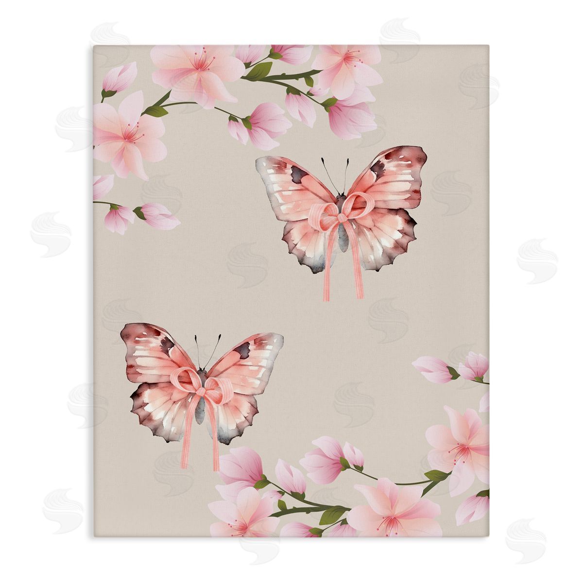 Jesse Keith Butterflies In Bows Canvas Wall Art Print