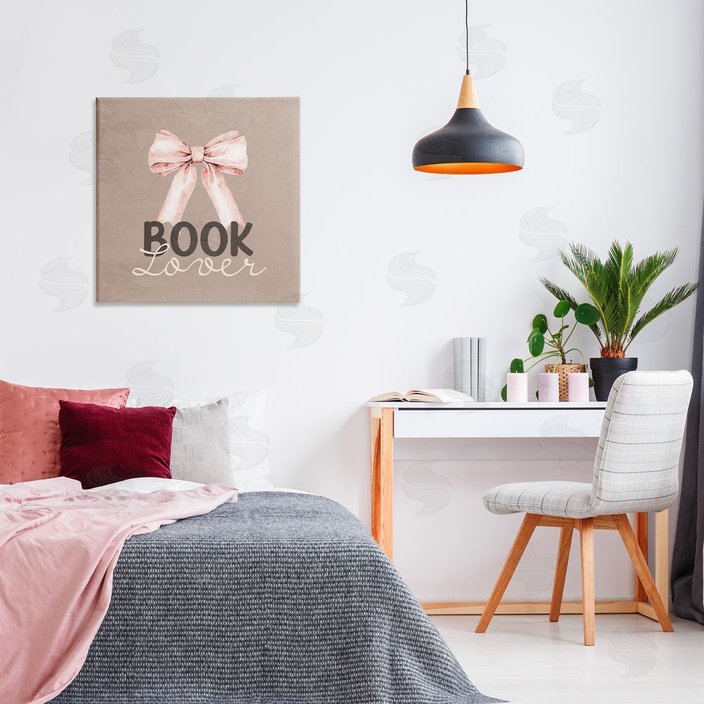 Kim Allen Book Lover with Bow Canvas Art on Wall