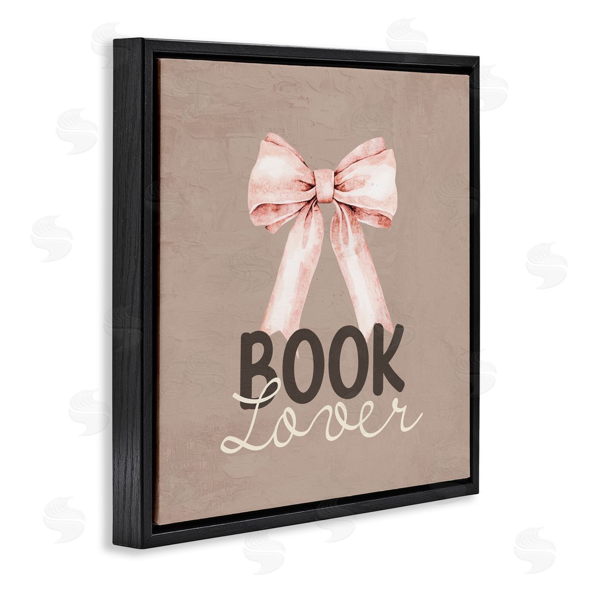 Kim Allen Book Lover with Bow Black Floating Frame Canvas Wall Art Print