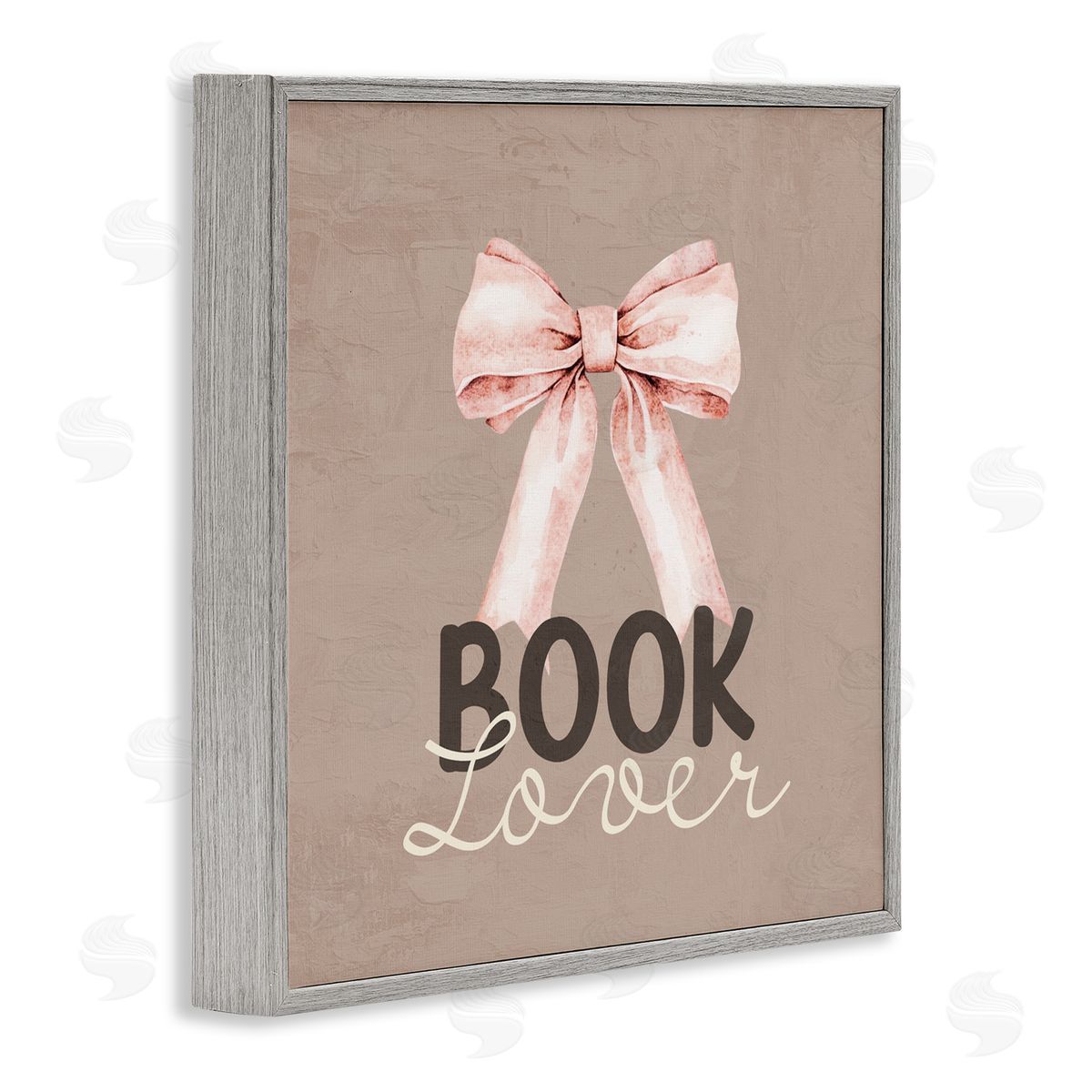 Kim Allen Book Lover with Bow Gray Framed Giclee Wall Art Print