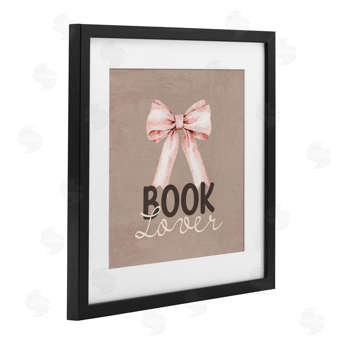 Kim Allen Book Lover with Bow Black Framed Print Under Glass with White Mat Wall Art