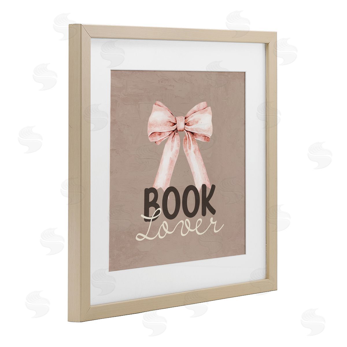Kim Allen Book Lover with Bow Birch Framed Print Under Glass with White Mat Wall Art
