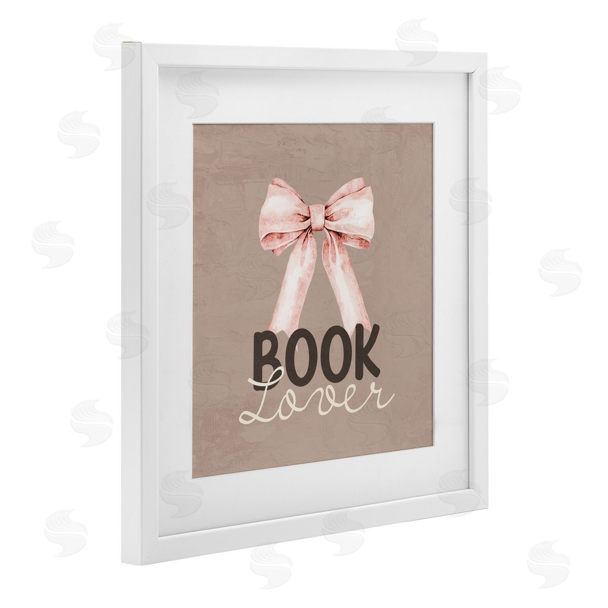 Kim Allen Book Lover with Bow White Framed Print Under Glass with Mat Wall Art