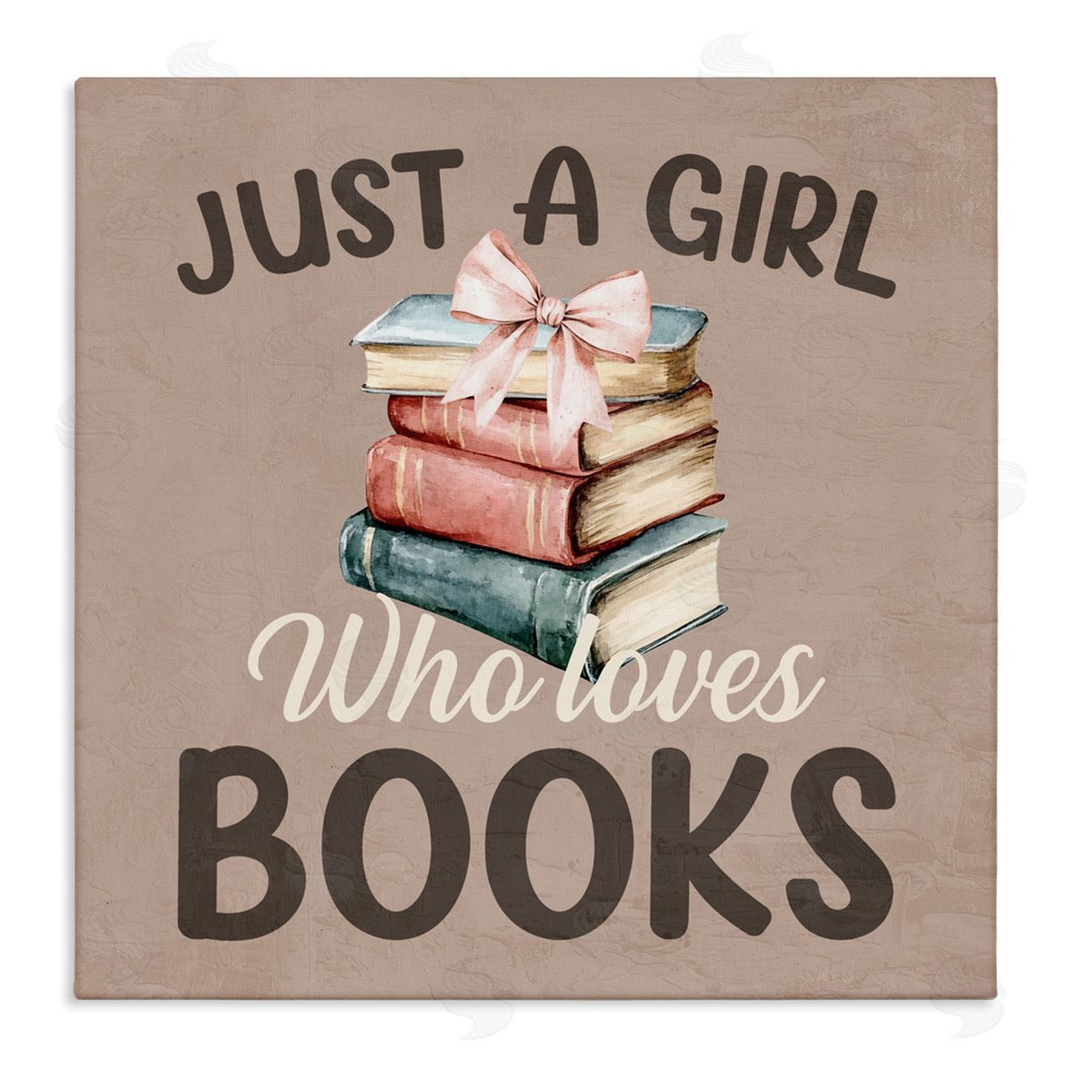 Kim Allen Just A Girl Who Loves Books Canvas Wall Art Print