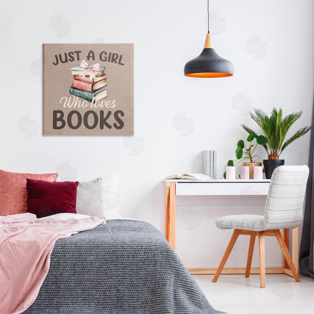 Kim Allen Just A Girl Who Loves Books Canvas Art on Wall