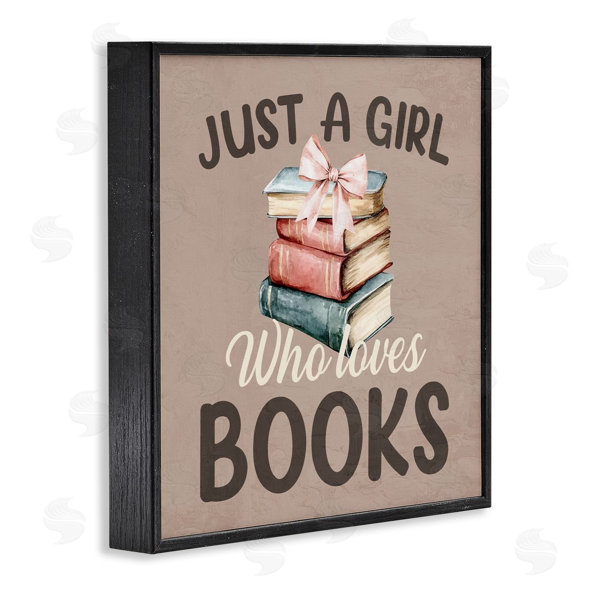 Kim Allen Just A Girl Who Loves Books Black Framed Giclee Wall Art Print
