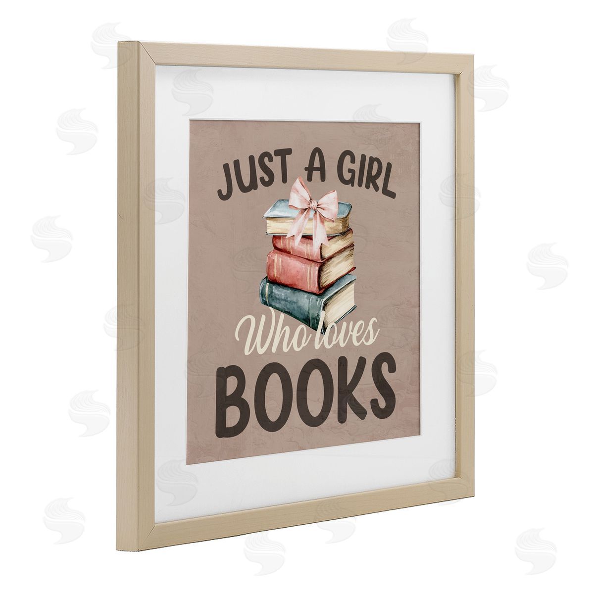 Kim Allen Just A Girl Who Loves Books Birch Framed Print Under Glass with White Mat Wall Art