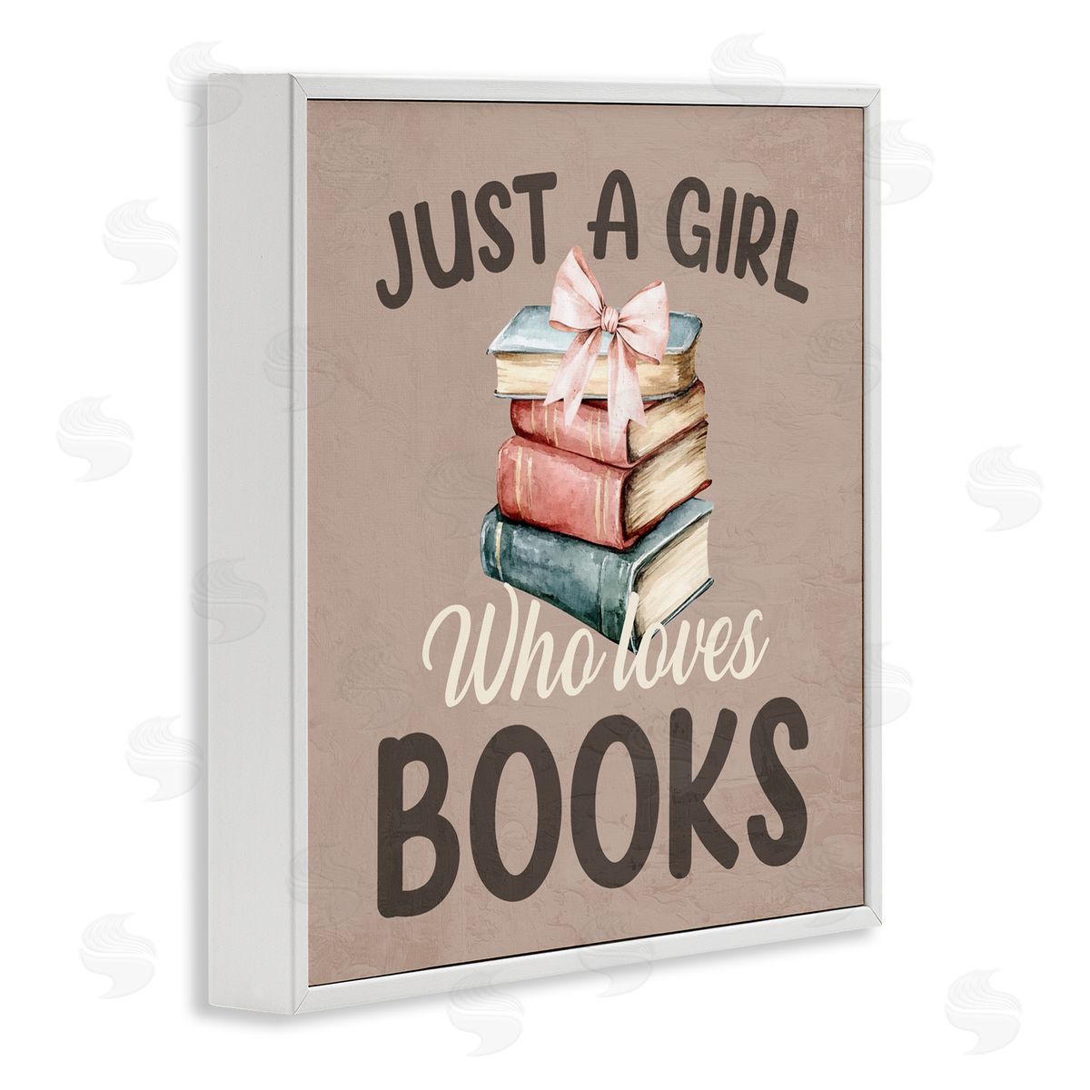 Kim Allen Just A Girl Who Loves Books White Framed Giclee Wall Art Print