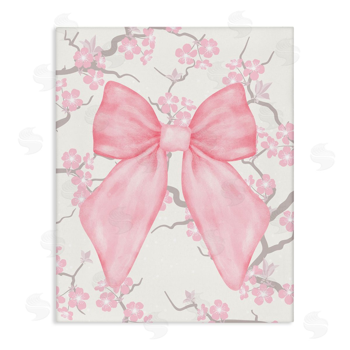 Jesse Keith Cherry Blossom & Ribbon Canvas Wall Art Print