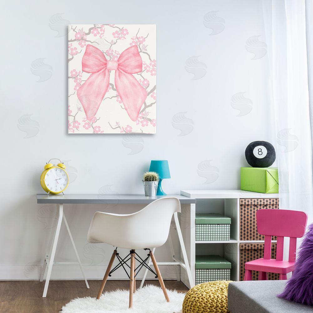 Jesse Keith Cherry Blossom & Ribbon Canvas Art on Wall