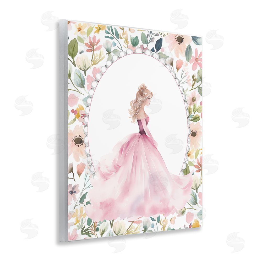 Christine Simpson Art Pink Princess with Pearl Border Wall Plaque Art Print