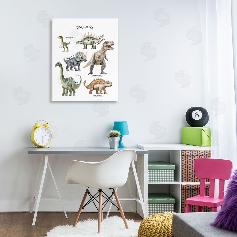 Christine Simpson Art Educational Meet The Dinosaurs Canvas Art on Wall