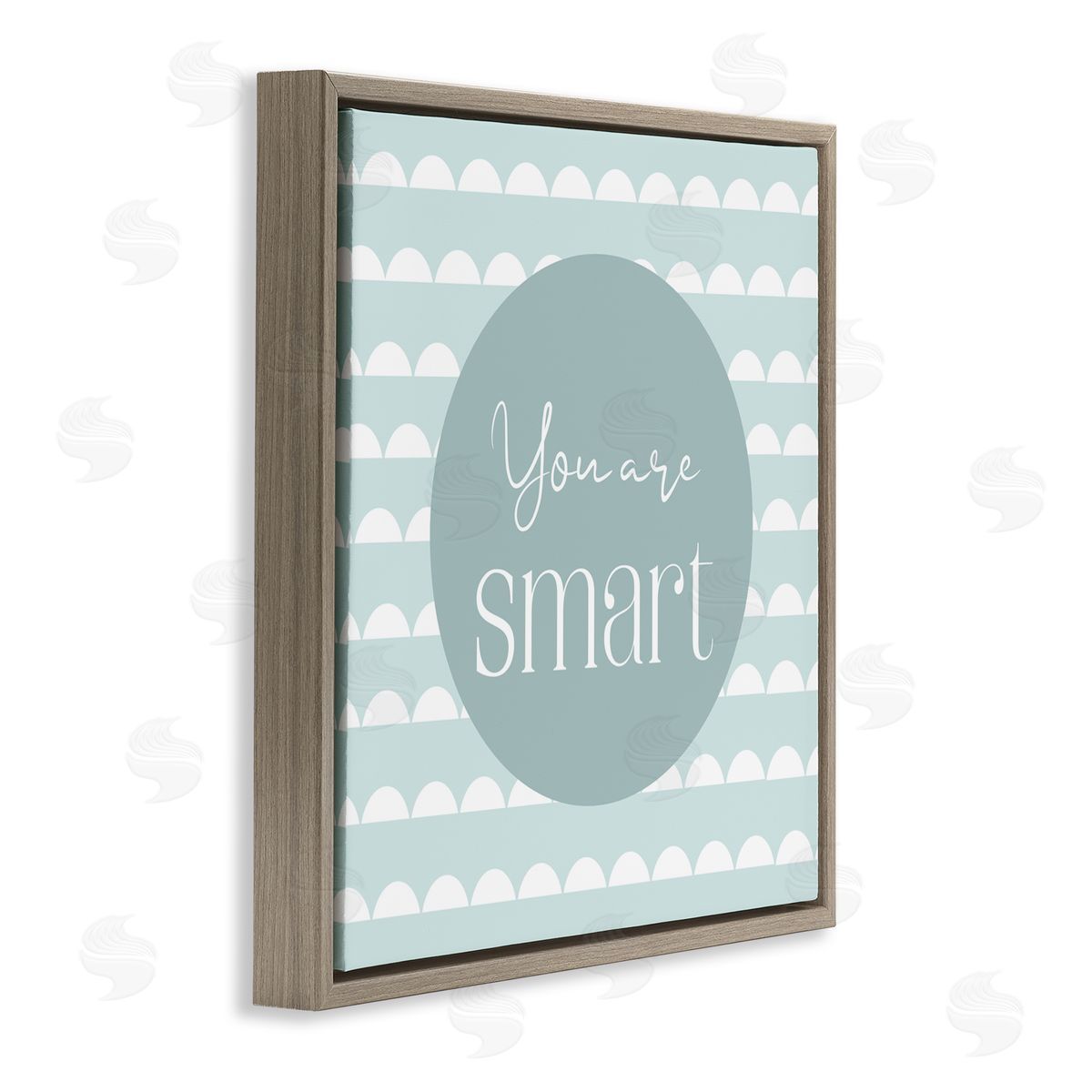 Christine Simpson Art You Are Smart Affirmation Brown Floating Frame Canvas Wall Art Print