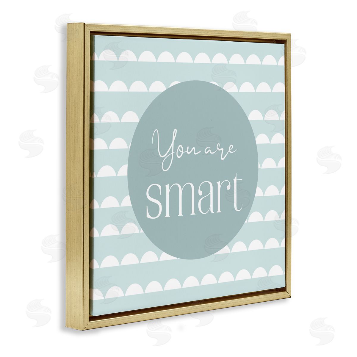 Christine Simpson Art You Are Smart Affirmation Gold Floating Frame Canvas Wall Art Print