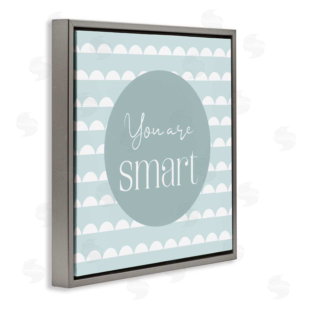 Christine Simpson Art You Are Smart Affirmation Gray Floating Frame Canvas Wall Art Print