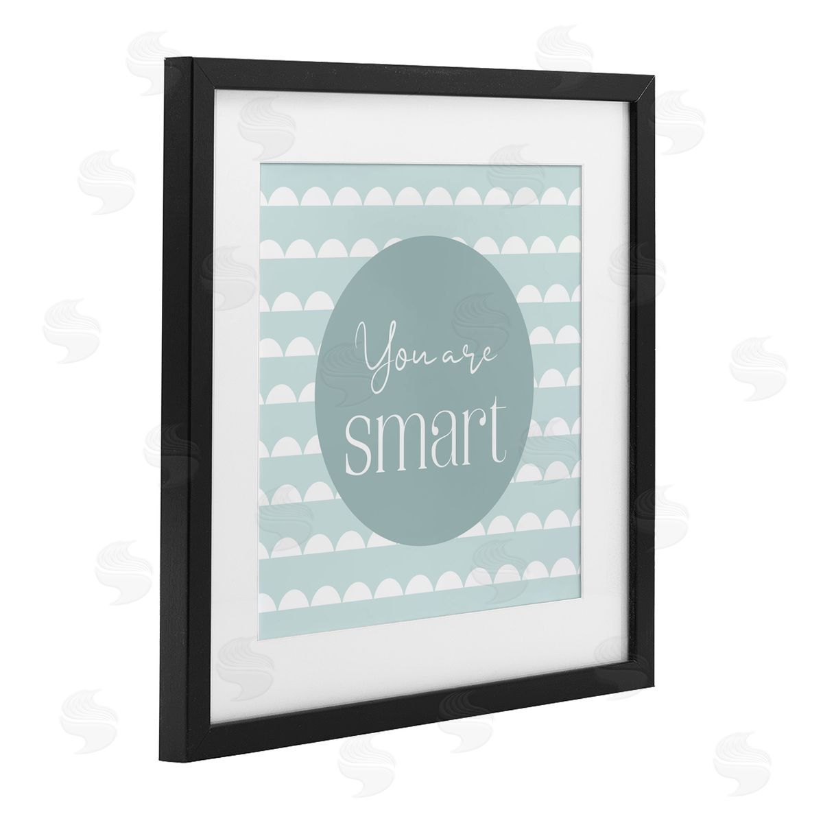 Christine Simpson Art You Are Smart Affirmation Black Framed Print Under Glass with White Mat Wall Art