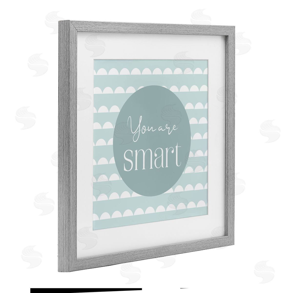 Christine Simpson Art You Are Smart Affirmation Gray Framed Print Under Glass with White Mat Wall Art