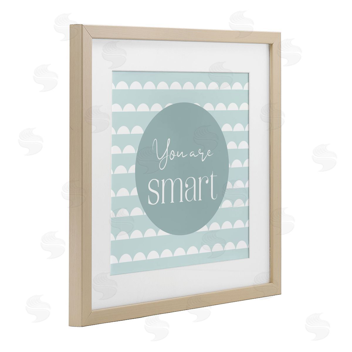 Christine Simpson Art You Are Smart Affirmation Birch Framed Print Under Glass with White Mat Wall Art