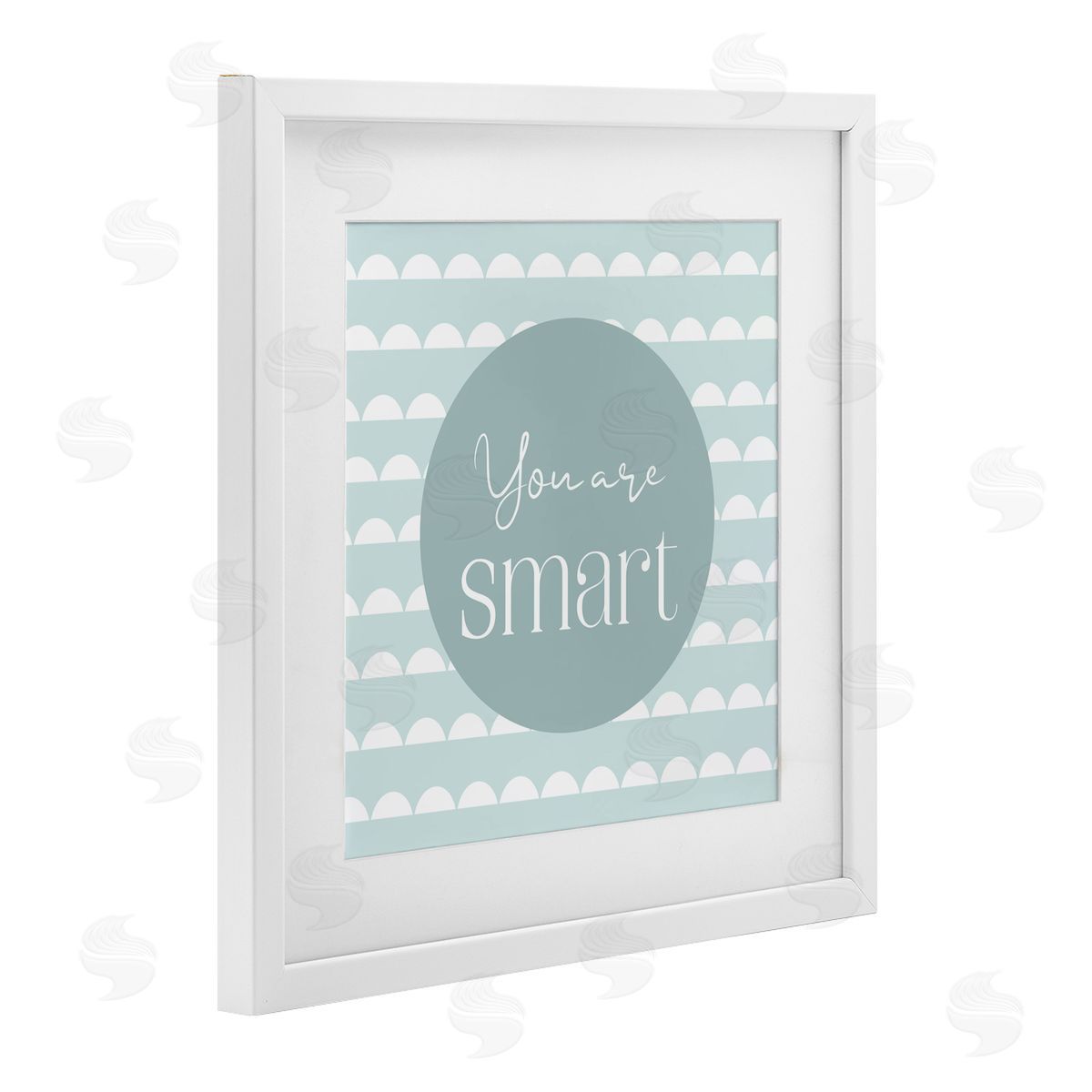 Christine Simpson Art You Are Smart Affirmation White Framed Print Under Glass with Mat Wall Art