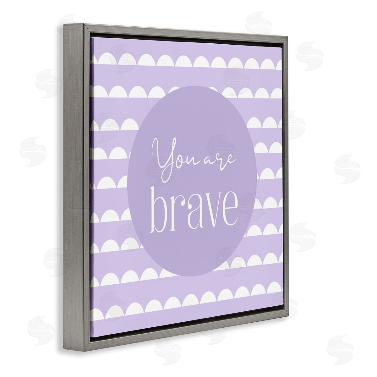 Christine Simpson Art You Are Brave Affirmation Gray Floating Frame Canvas Wall Art Print