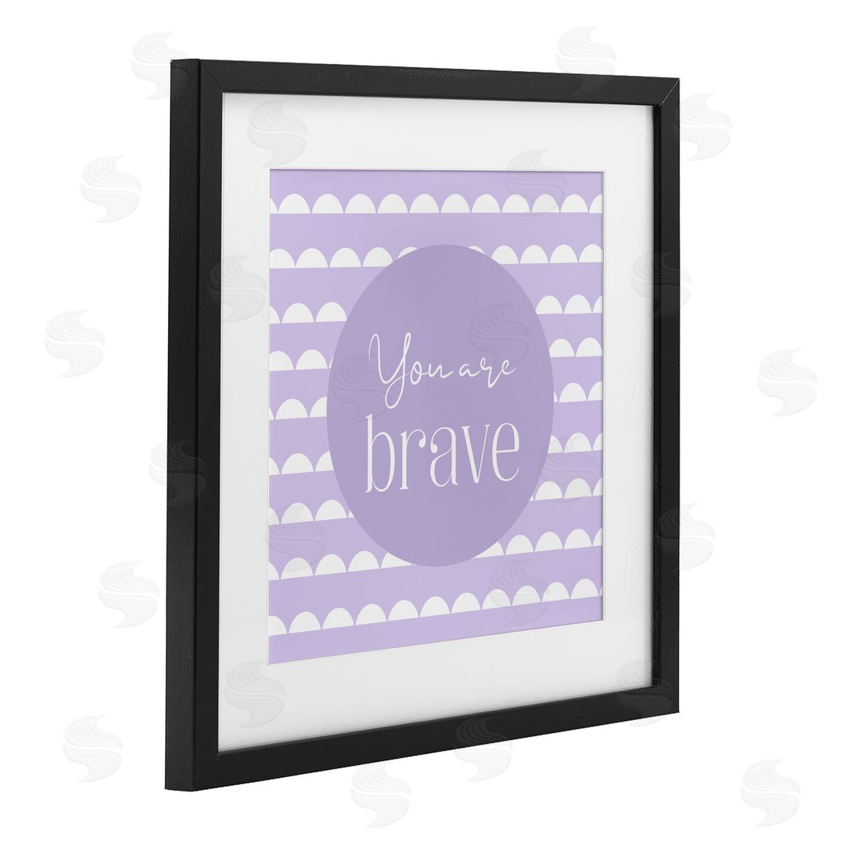 Christine Simpson Art You Are Brave Affirmation Black Framed Print Under Glass with White Mat Wall Art
