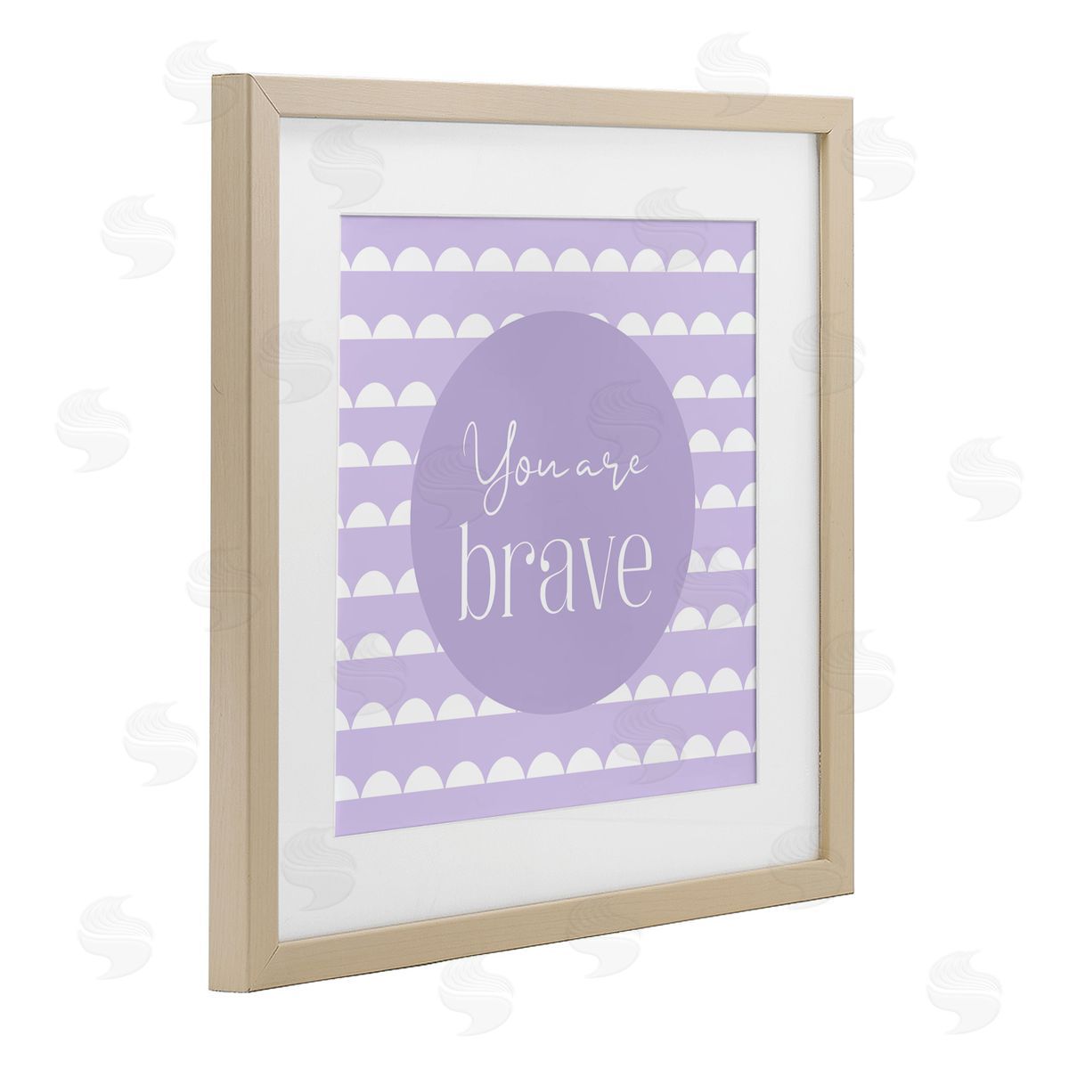 Christine Simpson Art You Are Brave Affirmation Birch Framed Print Under Glass with White Mat Wall Art