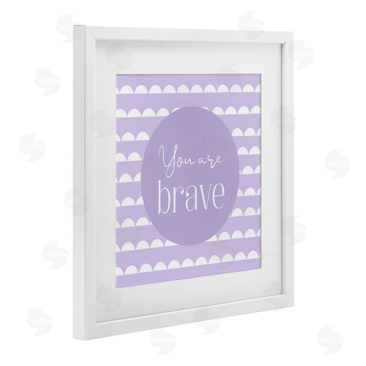 Christine Simpson Art You Are Brave Affirmation White Framed Print Under Glass with Mat Wall Art