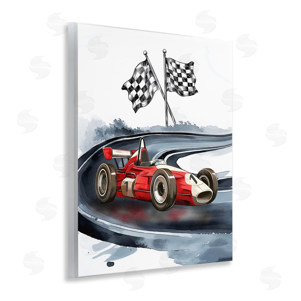 Christine Simpson Art Vintage Race Day Flags Wall Plaque Art Print